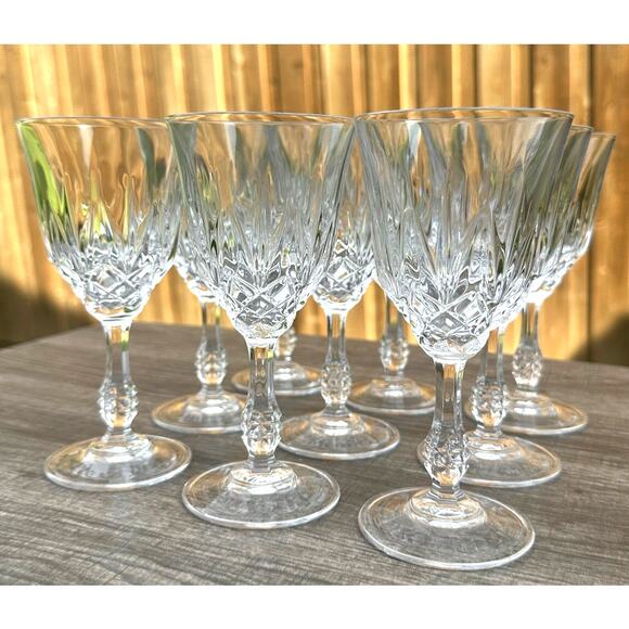 Capri Crystal Collection JMP Marketing Italy Retired Crystal Water Goblets-Set 9 - Picture 1 of 6